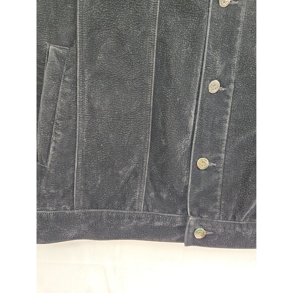 Vintage M+FFATT 2 Piece Suit Set Black Faux Suede Jacket Carpenter Pants XL Y2K - Picture 9 of 12